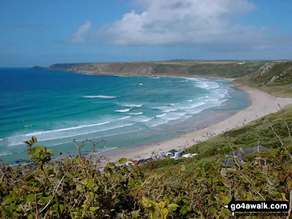 Walk co109 Kelsey Head and Holywell from West Pentire - Whitesand Bay, The South West Coast Path, Land's End