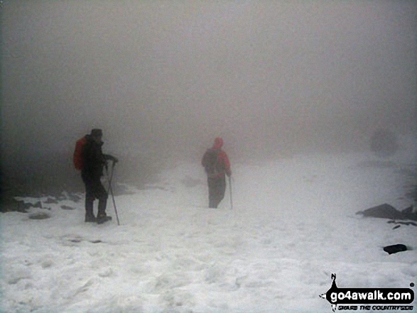 Walk c235 The Deepdale Horseshoe from Patterdale - Myself and Steve Taylor on the top of Fairfield in thick mist