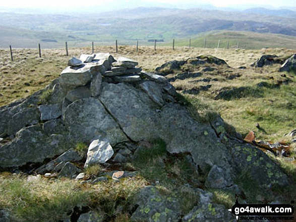 Walk gw119 Arenig Fawr (Moel Yr Eglwys), Moel Llyfnant and Gallt yDaren via Llyn Arenig Fawr from Pont Rhyd-y-Fen - Gallt y Daren summit cairn