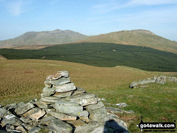 Walk gw133 Arenig Fawr (Moel Yr Eglwys), Moel Llyfnant and Gallt yDaren via the NW Ridge  from Pont Rhyd-y-Fen - Bwlch y Bi summit cairn