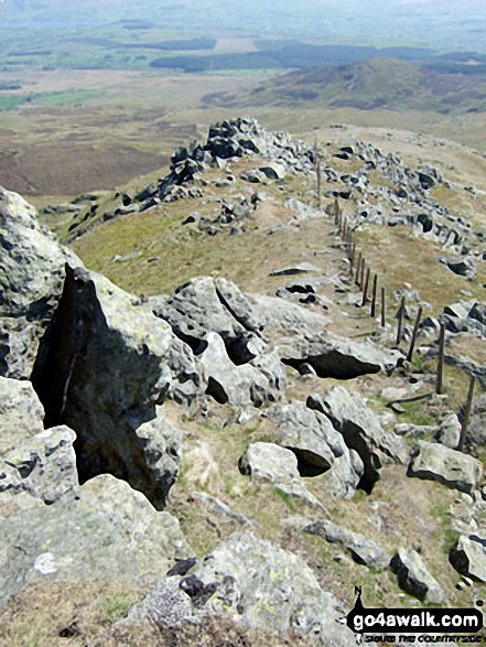 Walk gw138 Arenig Fawr (Moel Yr Eglwys) via Llyn Arenig Fawr from Pont Rhyd-y-Fen - The path down the Arenig Fawr (Moel Yr Eglwys) ridge summit