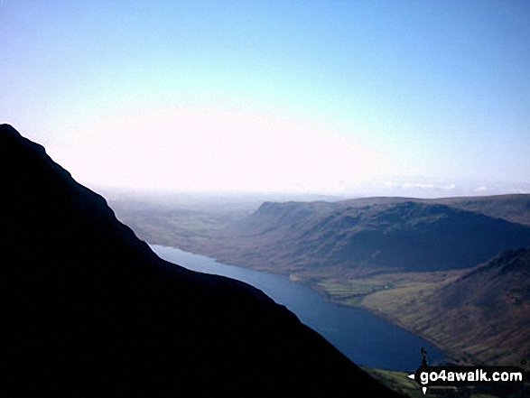 Walk c172 Scafell Pike via The Corridor Route from Wasdale Head, Wast Water - Wast Water with Middle Fell & Seatallan beyond from Scafell Pike