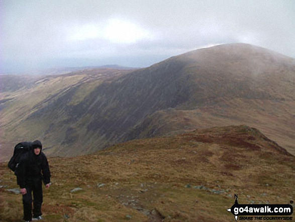 Walk cw199 Carnedd Llewelyn, Foel Grach and Pen Llithrig y Wrach from Llyn Eigiau - On Pen Yr Helgi Du