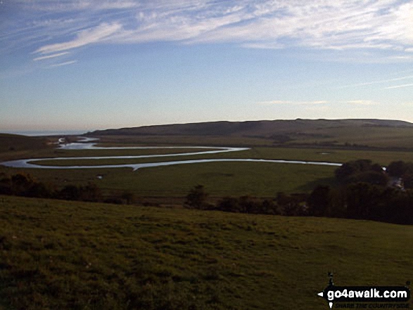 Cuckmere Haven at dusk from The South Downs Way 