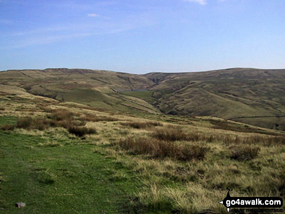 Walk l162 Cowpe Moss and Hail Storm Hill from Cowpe - Waugh Well Reservoir from Cowpe Lowe