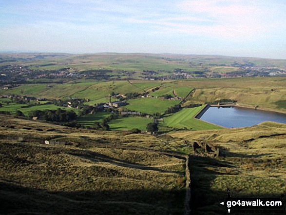 Walk l162 Cowpe Moss and Hail Storm Hill from Cowpe - Boarsgreave and Cowpe Reservoir from Cowpe Moss