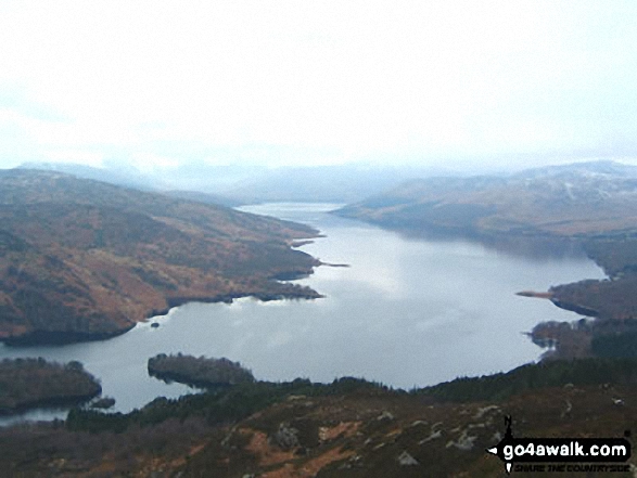 Walk st146 Ben A'an and Meall Gainheich from Loch Achray - Loch Katrine from Ben A'an