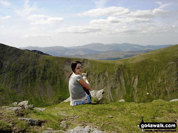 My daughter Elizabeth on Helvellyn in The Lake District Cumbria England