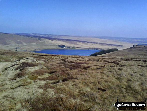 Walk l109 Gorple Stones and Extwistle Moor from Worsthorne - Widop Reservoir from Clough Head Stones