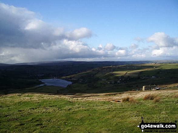 Thornton Moor Reservoir from the Bronte Way near Cobling Farm 