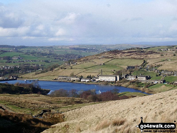 Thornton Moor Reservoir from the Bronte Way near Sunny Bank 