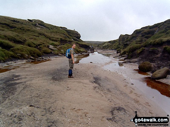 Walk d170 Kinder Downfall and Kinder Low from Bowden Bridge, Hayfield - The River Kinder on Kinder Scout near Kinder Downfall