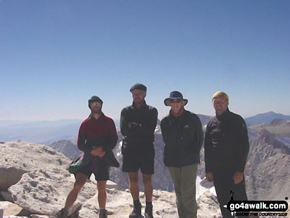 Myself, husband John with friends Garry on Mount Whitney in The High Sierras California USA