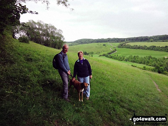 Sue & Glyn and our Rhodesian Ridgeback Scooby who always accompanies us on The Northdown Way near Otford 