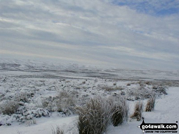 Walk ny248 Kisdon and Keld from Muker - Wensledale from Swaledale in the snow