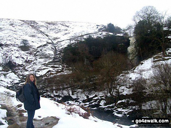 Walk ny154 Ingleborough and the Ingleton Waterfalls from Ingleton - Near Ingleton in the snow