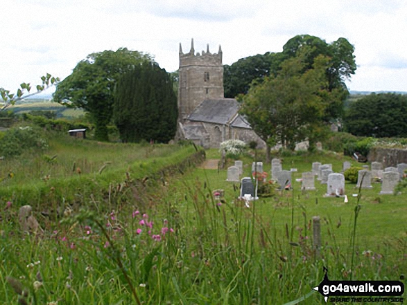 Walk de145 Kitty Tor and Sourton Tor from Sourton - Wild flowers and Sourton Church