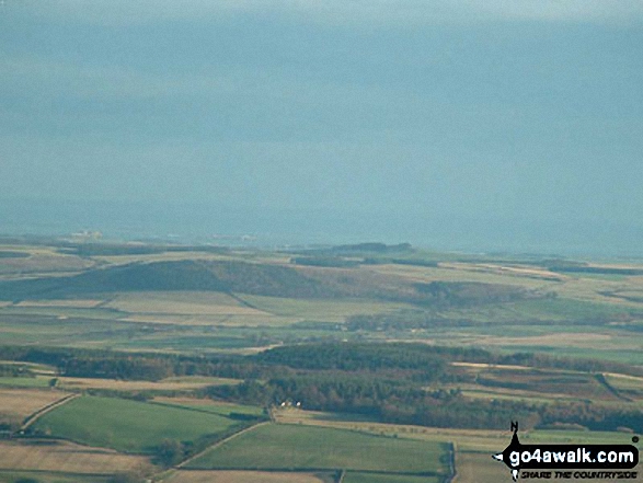 Walk n111 The Cheviot and Cold Law from Harthope Burn Valley - Bamburgh and The Farnes from Cold Law