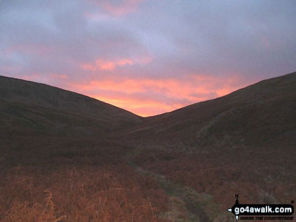 Walk n146 Wooler Common and Happy Valley (Low Level Route) from Wooler - Harthope Burn, The Cheviot