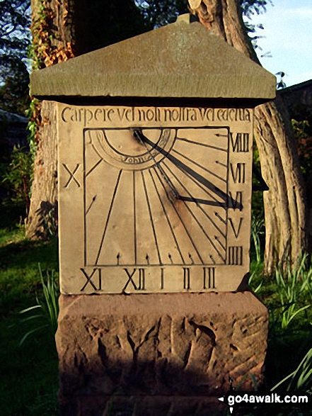 Walk ch133 Goostrey, The Bongs, Boots Green and Peover Hall from Over Peover - Sun dial by Peover Hall Church