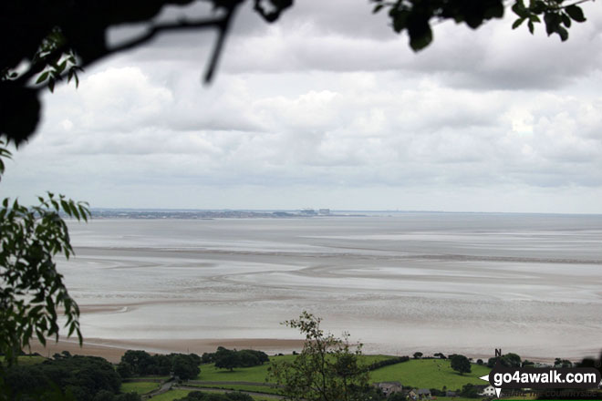 Walk c359 Arnside Knott from Arnside (Morecambe Bay) - Looking South across Morecambe Bay towards Morecambe itself from Arnside Knott