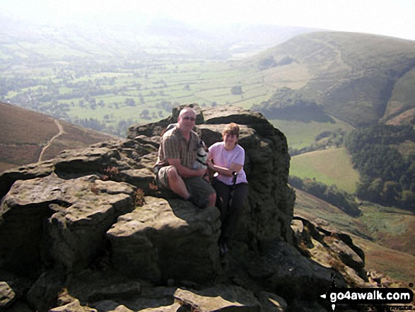 On Ringing Roger (Kinder Scout) with the Edale Valley beyond