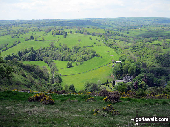 Walk s105 Manifold Way and Wetton from Hulme End - The Manifold Valley and the Manifold Way from Ecton Mines on Ecton Hill