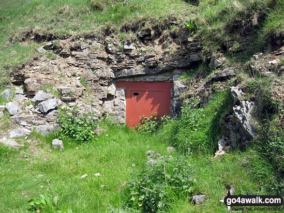 Walk s232 Dale Bottom, Wetton Hill and Ecton Hill from Alstonefield - Locked entrance to Ecton Mines on Ecton Hill