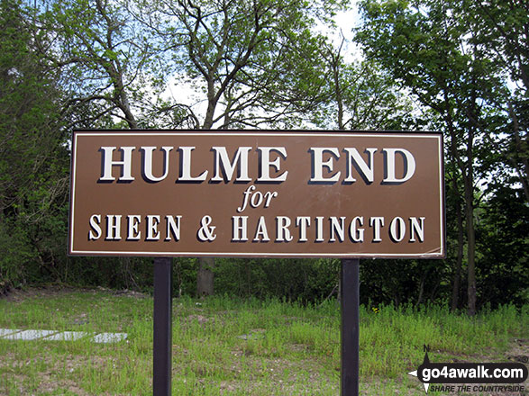 Walk s134 The Manifold Way, Wettonmill, Sugarloaf and Ecton Hill from Hulme End - Sign for Hulme End Railway Station near Hulme End Visitor Centre