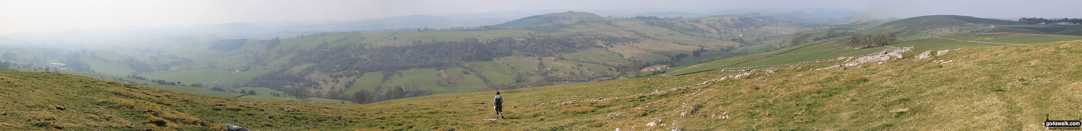 Panorama of the Upper Dove Dale valley from the summit of Carder Low