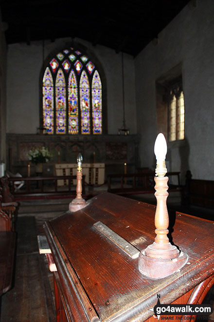 Walk d312 Carder Low, The High Peak Trail and The Tissington Trail from Hartington - Inside St Giles' Church, Hartington