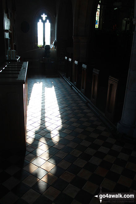 Walk d312 Carder Low, The High Peak Trail and The Tissington Trail from Hartington - Inside St Giles' Church, Hartington