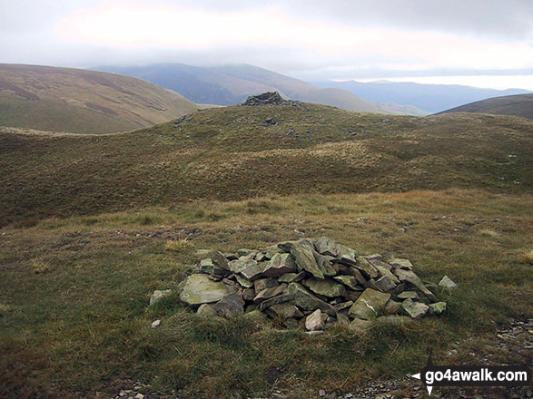 Walk c127 Great Sca Fell and Knott from Over Water - Stone wind shelter on Meal Fell from the summit cairn