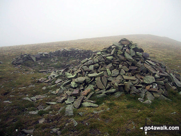 Walk c461 Great Sca Fell and Knott from Over Water - The summit cairn on Little Sca Fell