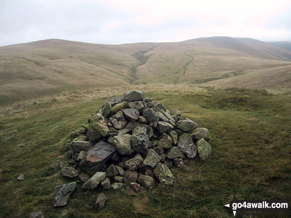 Looking back to Great Sca Fell from the summit cairn on Longlands Fell