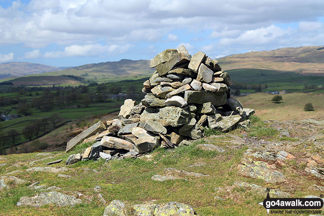 The large cairn on the summit of Reston Scar