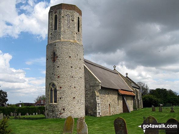 Walk nf145 Horsey from Winterton-on-Sea - St Mary Church, West Somerton