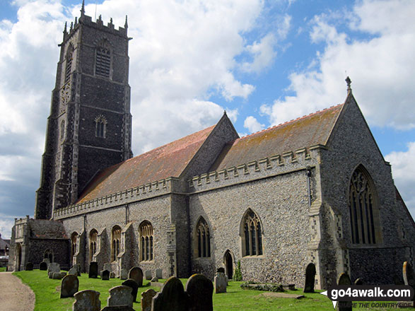 Walk nf145 Horsey from Winterton-on-Sea - Winterton-on-Sea church