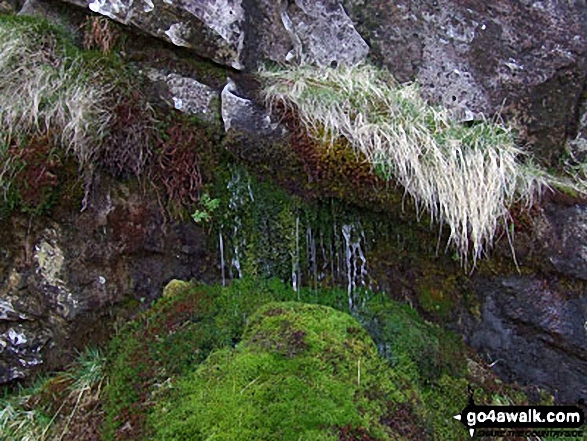 Walk c425 The Oxendale Fells from The Old Dungeon Ghyll, Great Langdale - The famous waterspout on The Climbers' Traverse below Bow Fell (Bowfell)