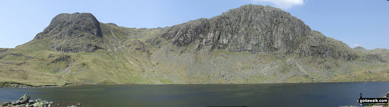 Walk c225 The Langdale Pikes via Jack's Rake from The New Dungeon Ghyll, Great Langdale - *Harrison Stickle and Pavey Ark (The Langdale Pikes) from Stickle Tarn