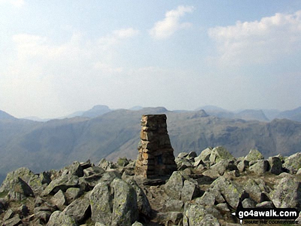 Walk c243 High Raise and Ullscarf from Rosthwaite - The High Raise (Langdale) summit trig point