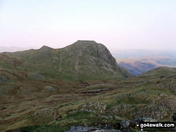 Walk c208 Harrison Stickle and High Raise from The New Dungeon Ghyll, Great Langdale - Harrison Stickle from Pike of Stickle (The Langdale Pikes)