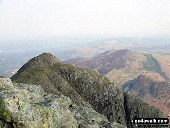 Walk c208 Harrison Stickle and High Raise from The New Dungeon Ghyll, Great Langdale - Loft Crag from Pike of Stickle (The Langdale Pikes)