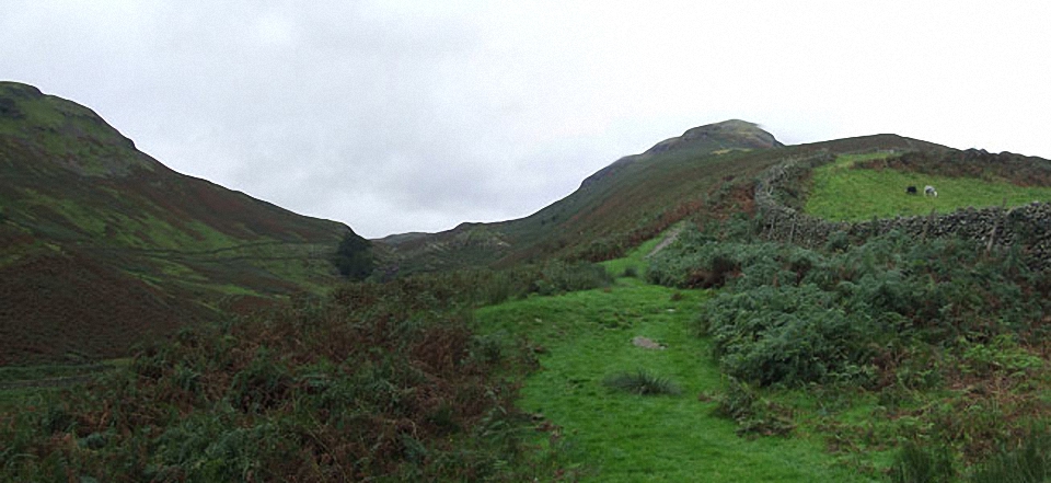 Helm Crag (left) and Steel Fell from Greenburn Bottom