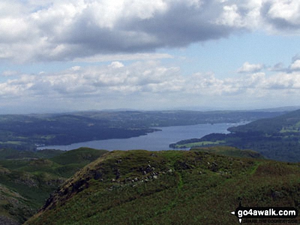 Walk c154 Lake Windermere from Far Sawrey - Windermere from Loughrigg Fell summit