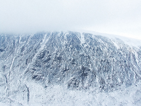 Kidsty Pike from Rough Crag (Riggindale) summit in the snow 