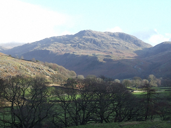 Walk c175 Slight Side and Sca Fell from Wha House Farm, Eskdale - Hard Knott from Eskdale 