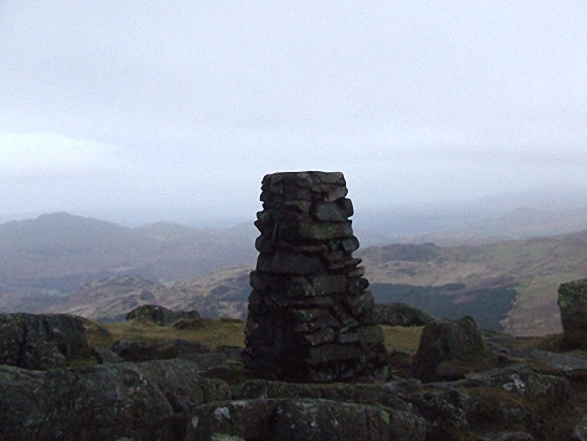 Walk c402 Harter Fell and Hard Knott from The Woolpack Inn, Eskdale - Harter Fell (Eskdale) summit trig point