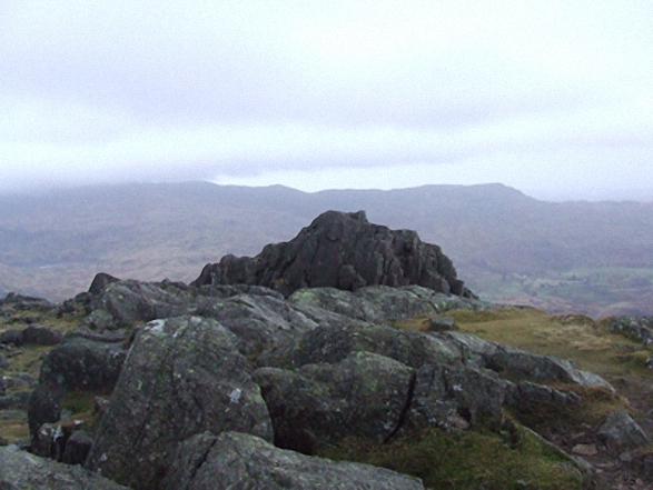 Walk c402 Harter Fell and Hard Knott from The Woolpack Inn, Eskdale - On the summit of Harter Fell (Eskdale)