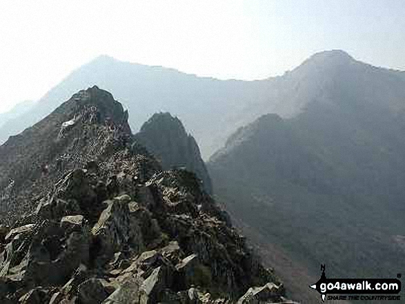 Walk Crib Goch walking UK Mountains in The Snowdon Area Snowdonia National Park Gwynedd, Wales